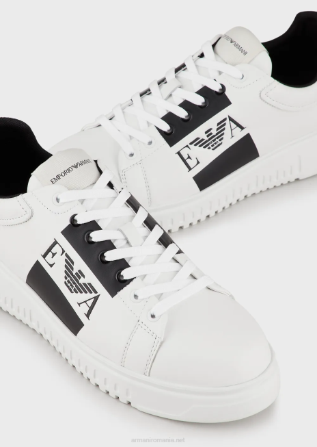 bărbați R802G1870 adidasi din piele cu logo lateral Armani