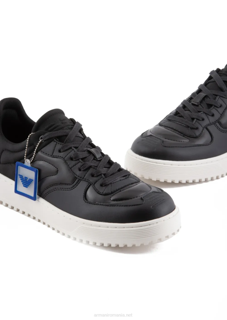 bărbați R802G1873 adidași din piele și piele nappa Armani negru