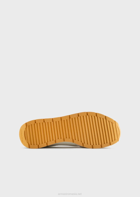 bărbați R802G1888 adidasi din plasă cu detalii din piele intoarsa si plasture vultur Armani azur