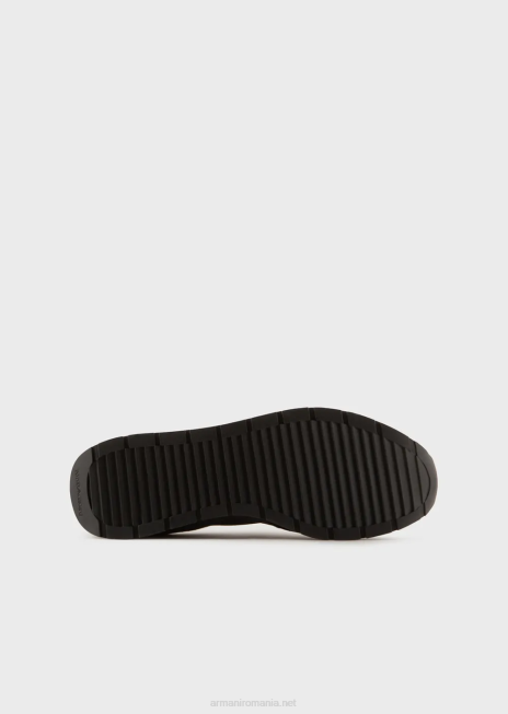 bărbați R802G1889 adidasi din plasă cu detalii din piele intoarsa si plasture vultur Armani negru