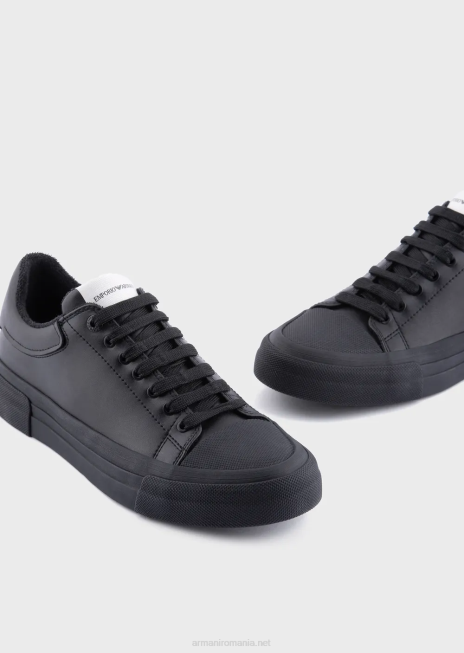 bărbați R802G1892 adidași din piele moale Armani negru