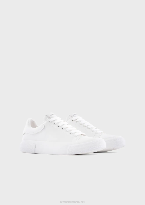 bărbați R802G1893 adidași din piele moale Armani alb