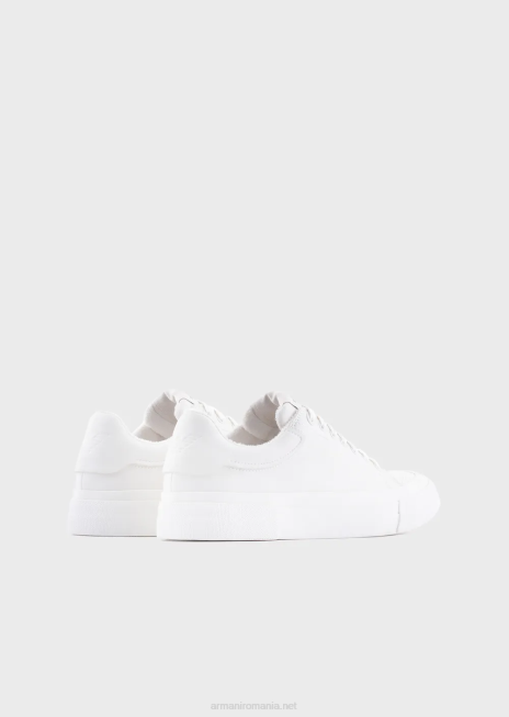 bărbați R802G1893 adidași din piele moale Armani alb