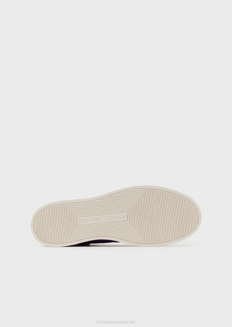 bărbați R802G1896 Reloaded by Emporio Armani adidași înalți din piele și piele de căprioară valorile de sustenabilitate armaniViolet