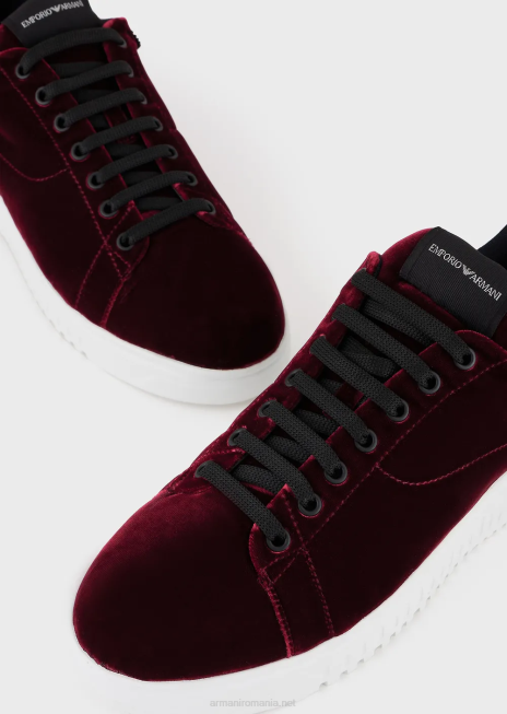 bărbați R802G1897 pantofi sport reloaded by emporio armani din catifea cu chevron la spate valorile de sustenabilitate armanibordeaux