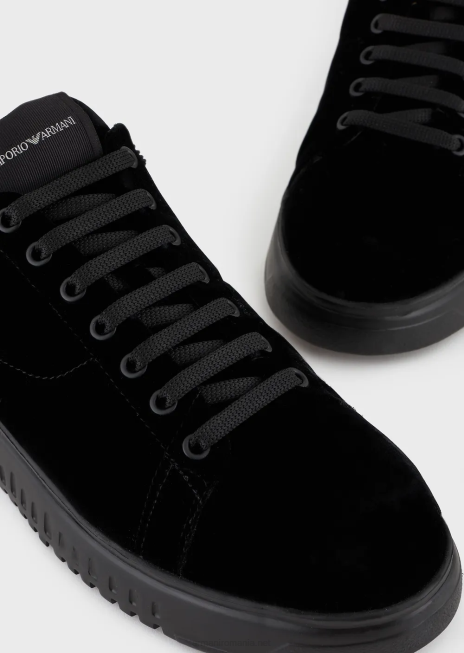 bărbați R802G1898 pantofi sport reloaded by emporio armani din catifea cu chevron la spate valorile de sustenabilitate armaninegru