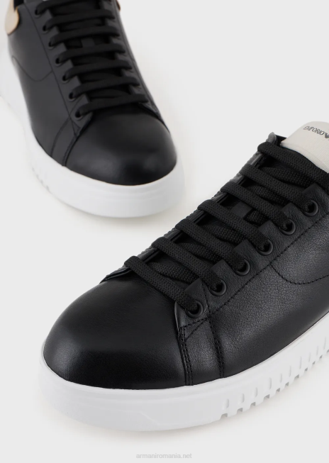 bărbați R802G1899 adidași din piele reîncărcați de emporio armani cu valorile de sustenabilitate armani în spate oglindănegru