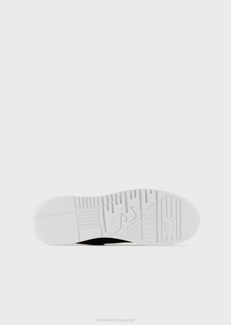 bărbați R802G1899 adidași din piele reîncărcați de emporio armani cu valorile de sustenabilitate armani în spate oglindănegru