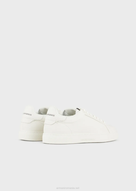 bărbați R802G1914 adidași din piele moale Armani alb