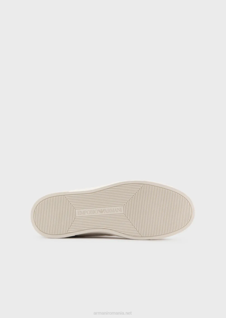 bărbați R802G1927 adidași înalți din piele și piele de căprioară Armani albastru