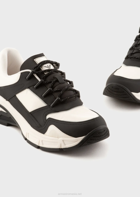 bărbați R802G1934 adidași din cauciuc și nailon Armani negru