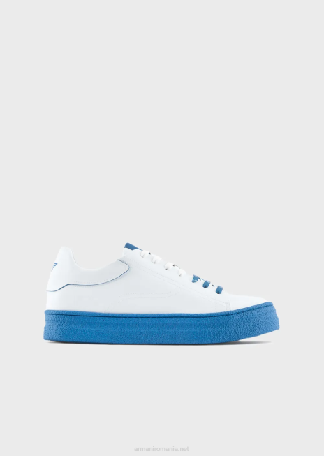 bărbați R802G1943 adidași din piele reciclată de colecție durabilă Armani