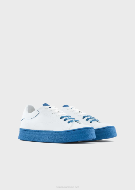 bărbați R802G1943 adidași din piele reciclată de colecție durabilă Armani