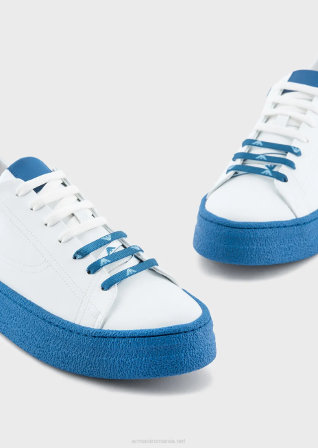 bărbați R802G1943 adidași din piele reciclată de colecție durabilă Armani