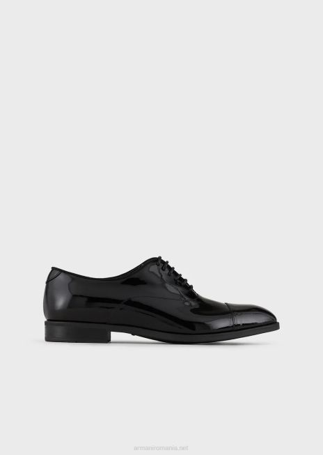 bărbați R802G1826 Oxford din piele lacuită Armani negru