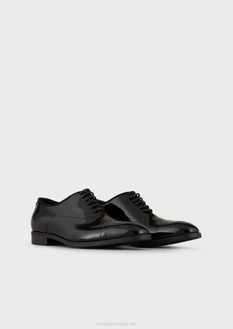 bărbați R802G1826 Oxford din piele lacuită Armani negru
