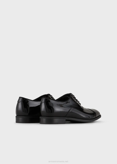 bărbați R802G1826 Oxford din piele lacuită Armani negru