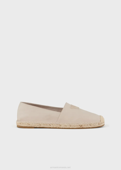 bărbați R802G1008 espadrile de pânză cu plasture vultur Armani bej