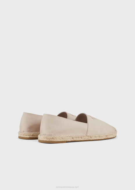 bărbați R802G1008 espadrile de pânză cu plasture vultur Armani bej