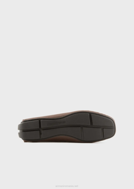 bărbați R802G1841 pantofi de șofer din piele prăbușită Armani piele de bivol