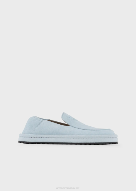 bărbați R802G1843 mocasini de piele intoarsa cu vultur supradimensionat Armani gheaţă