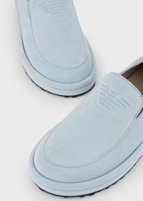 bărbați R802G1843 mocasini de piele intoarsa cu vultur supradimensionat Armani gheaţă