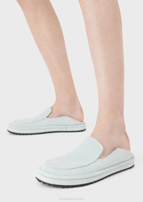 bărbați R802G1843 mocasini de piele intoarsa cu vultur supradimensionat Armani gheaţă