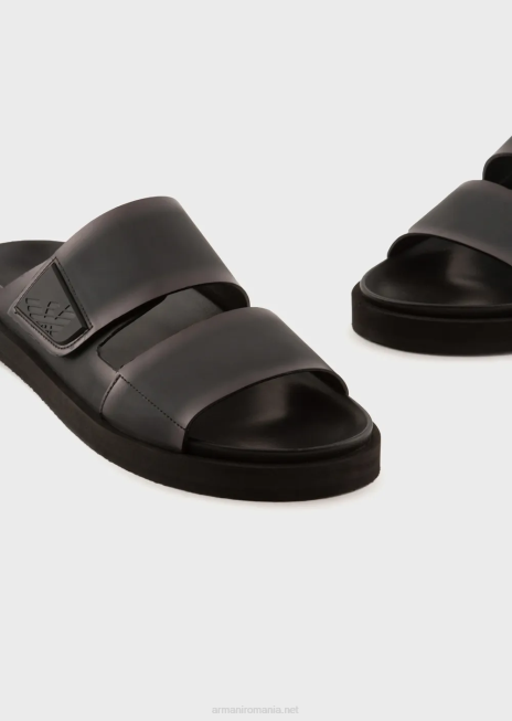 bărbați R802G1855 sandale cu curele de cauciuc gradient Armani negru