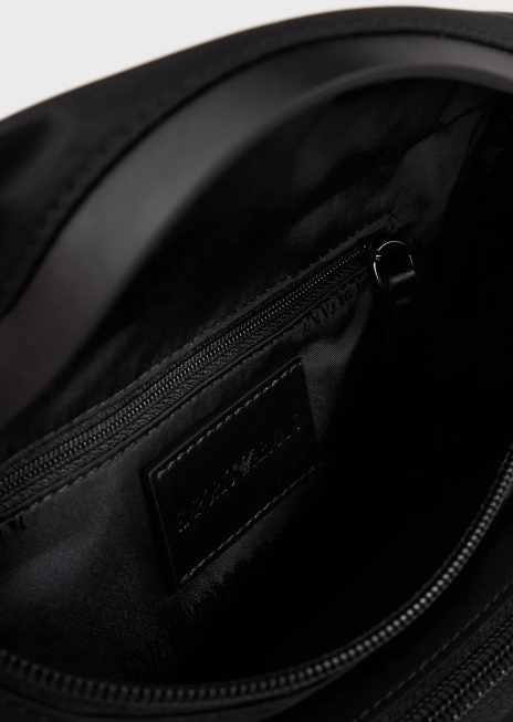 bărbați R802G1968 geantă de curea din nailon reciclat Armani negru