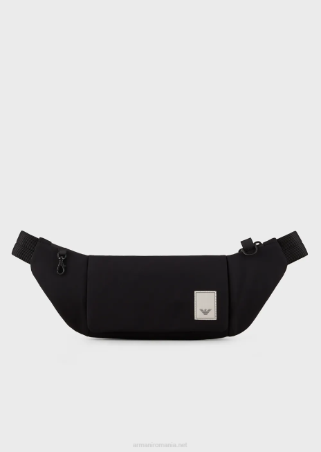 bărbați R802G1969 geantă de curea din nailon impermeabilă travel essentials Armani logo negru
