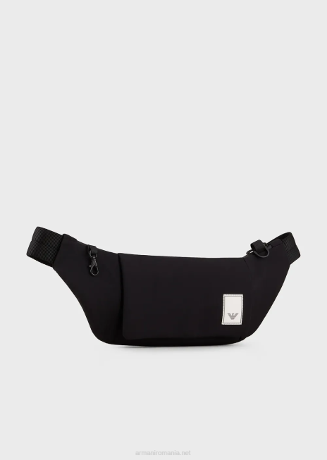 bărbați R802G1969 geantă de curea din nailon impermeabilă travel essentials Armani logo negru