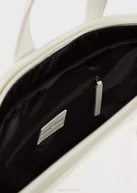 bărbați R802G1988 geantă shopper din twill reciclat cu detalii din piele Armani