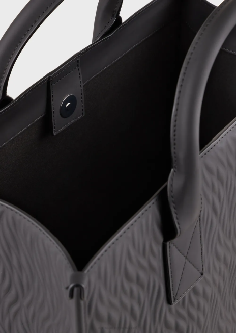 bărbați R802G1990 geantă shopper din cauciuc cu design ondulat Armani