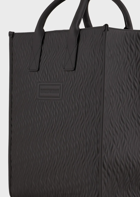 bărbați R802G1990 geantă shopper din cauciuc cu design ondulat Armani