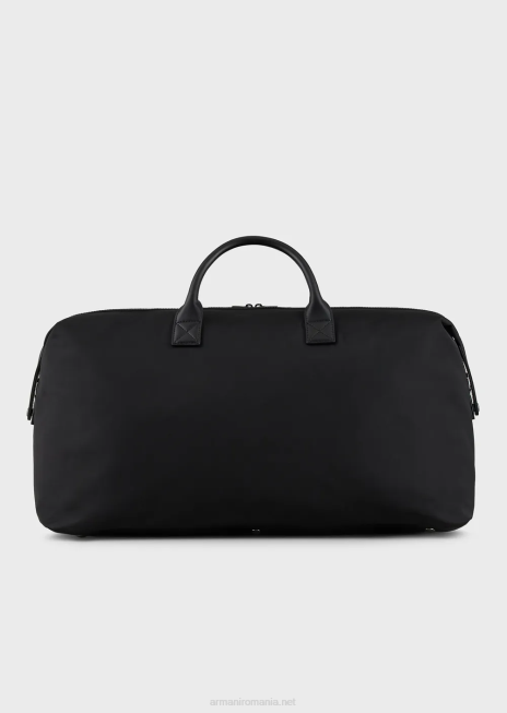 bărbați R802G1992 geantă duffel din nailon reciclat Armani negru