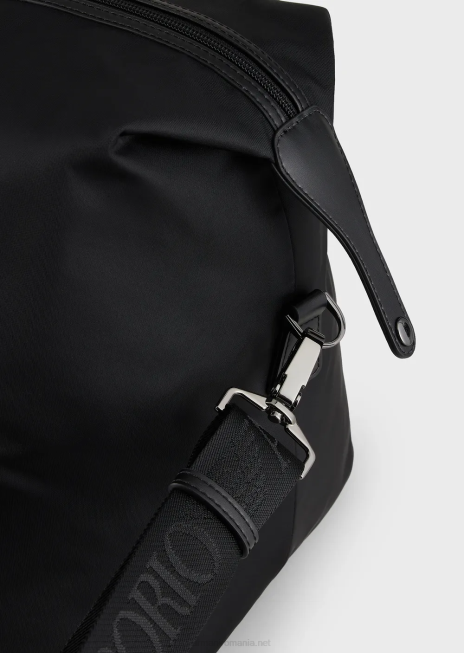 bărbați R802G1992 geantă duffel din nailon reciclat Armani negru