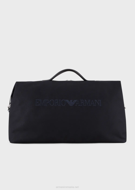 bărbați R802G1993 geanta de weekend din panza cu detalii din piele Armani