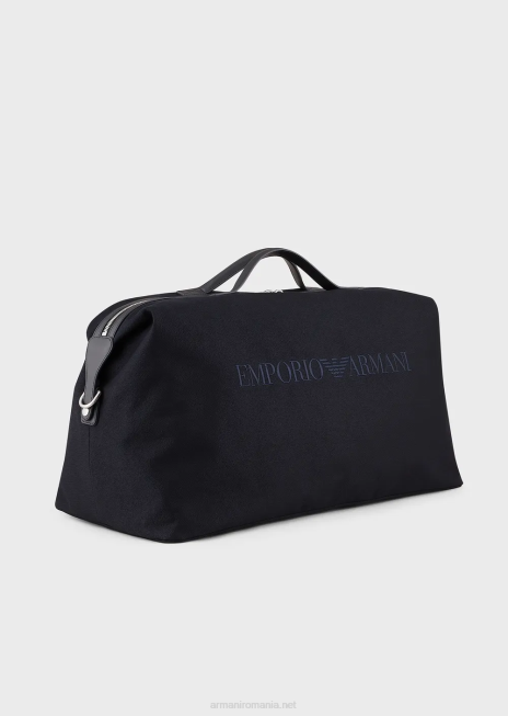 bărbați R802G1993 geanta de weekend din panza cu detalii din piele Armani