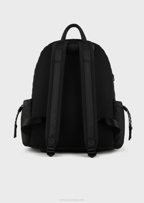 bărbați R802G1945 rucsac din nylon ripstop reciclat, matlasat Armani negru