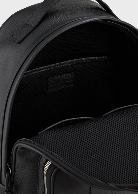 bărbați R802G1947 rucsac din piele prăbușită Armani negru