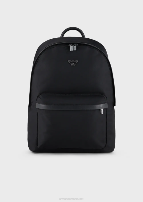 bărbați R802G1955 rucsac din nailon reciclat Armani negru