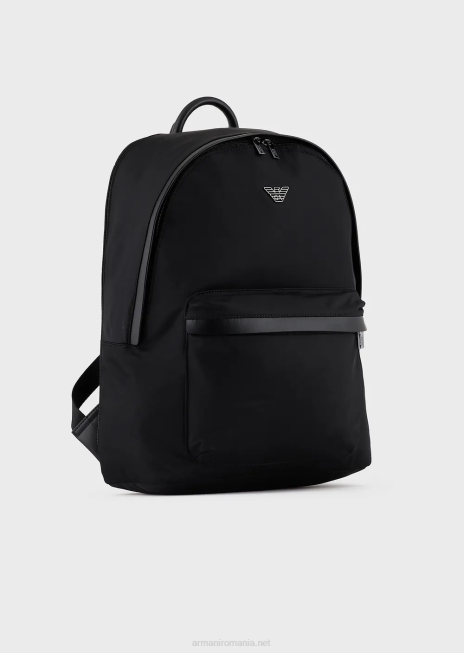 bărbați R802G1956 rucsac din nailon reciclat Armani negru