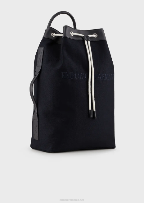 bărbați R802G1961 geanta de panza cu detalii din piele Armani