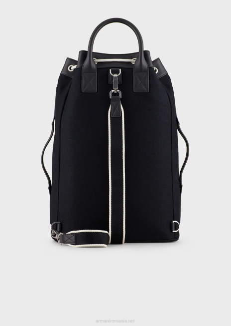bărbați R802G1961 geanta de panza cu detalii din piele Armani
