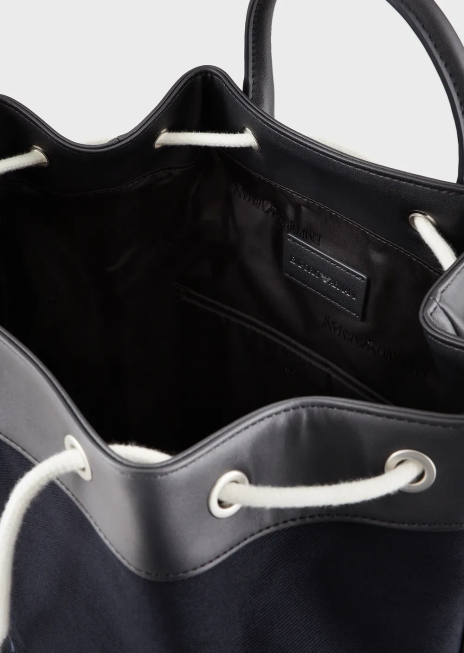 bărbați R802G1961 geanta de panza cu detalii din piele Armani