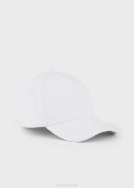 băiat R802G2486 șapcă de baseball cu logo în relief Armani alb