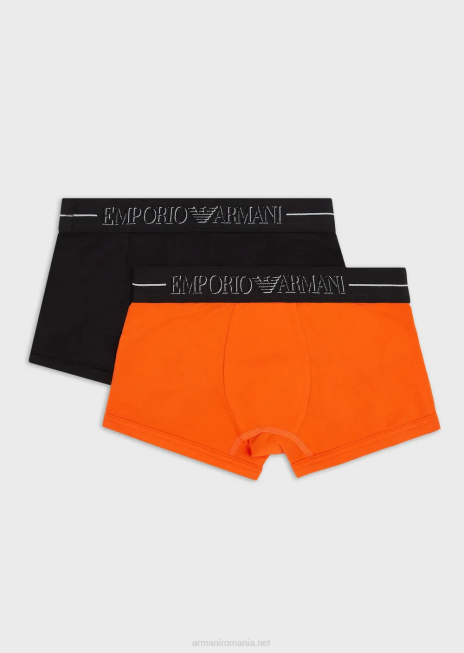 băiat R802G2376 pachet de două boxer cu bandă cu logo Armani albastru