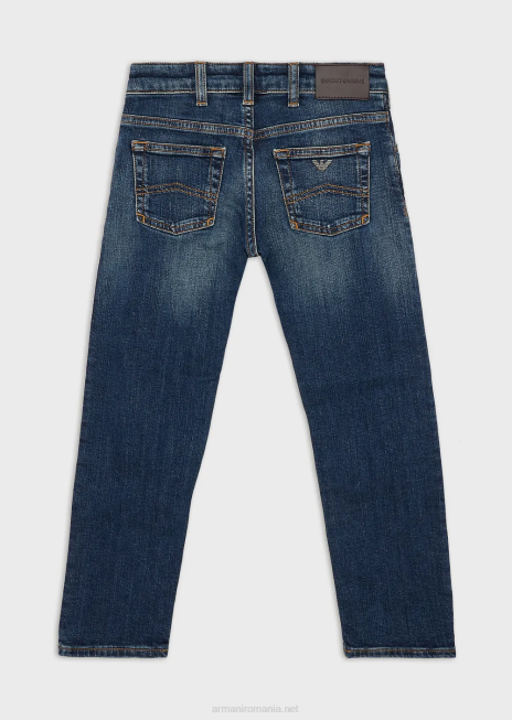 băiat R802G2377 blugi din denim spălați cu pietre j45 Armani albastru marin