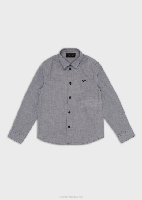 băiat R802G2381 cămașă din poplin cu model slim-fit Armani