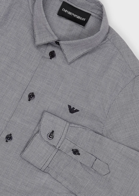 băiat R802G2381 cămașă din poplin cu model slim-fit Armani